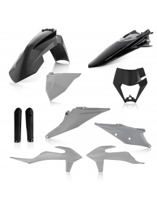 KIT PLÁSTICOS COMPLETO ACERBIS KTM EXC / EXC-F 2020 - 2021 - PRETO / CINZA